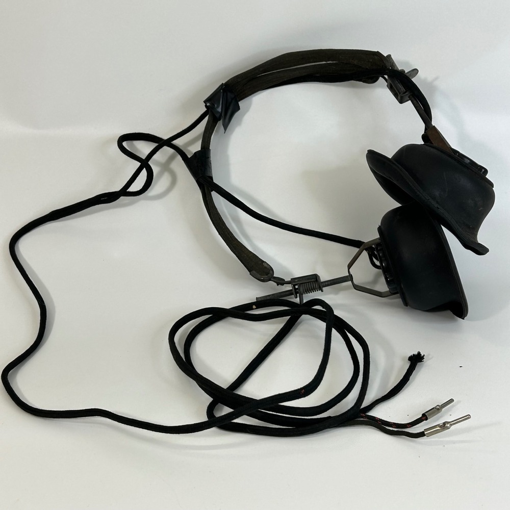 Vintage Trimm Radio Mfg Co Chicago USA Headphones Black‎ Untested Restoration
